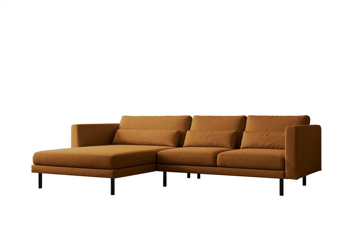 ECKSOFA Agada In Verita - Kupferfarben, Holzwerkstoff/Textil (281/174cm) - Fun Möbel