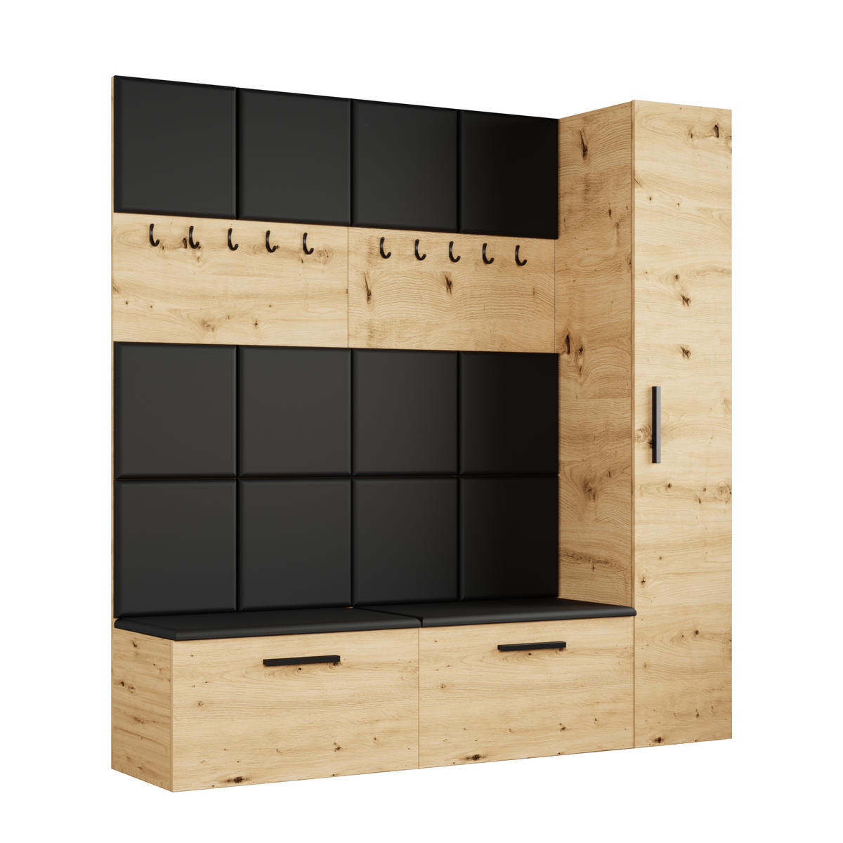 GARDEROBENSCHRANK Rosanno I Eiche Artisan 80,6/204/40 cm – Modern, mit Kleiderhaken - Hellbraun, Holzwerkstoff/Kunststoff (80.6/204/40cm) - AX Living