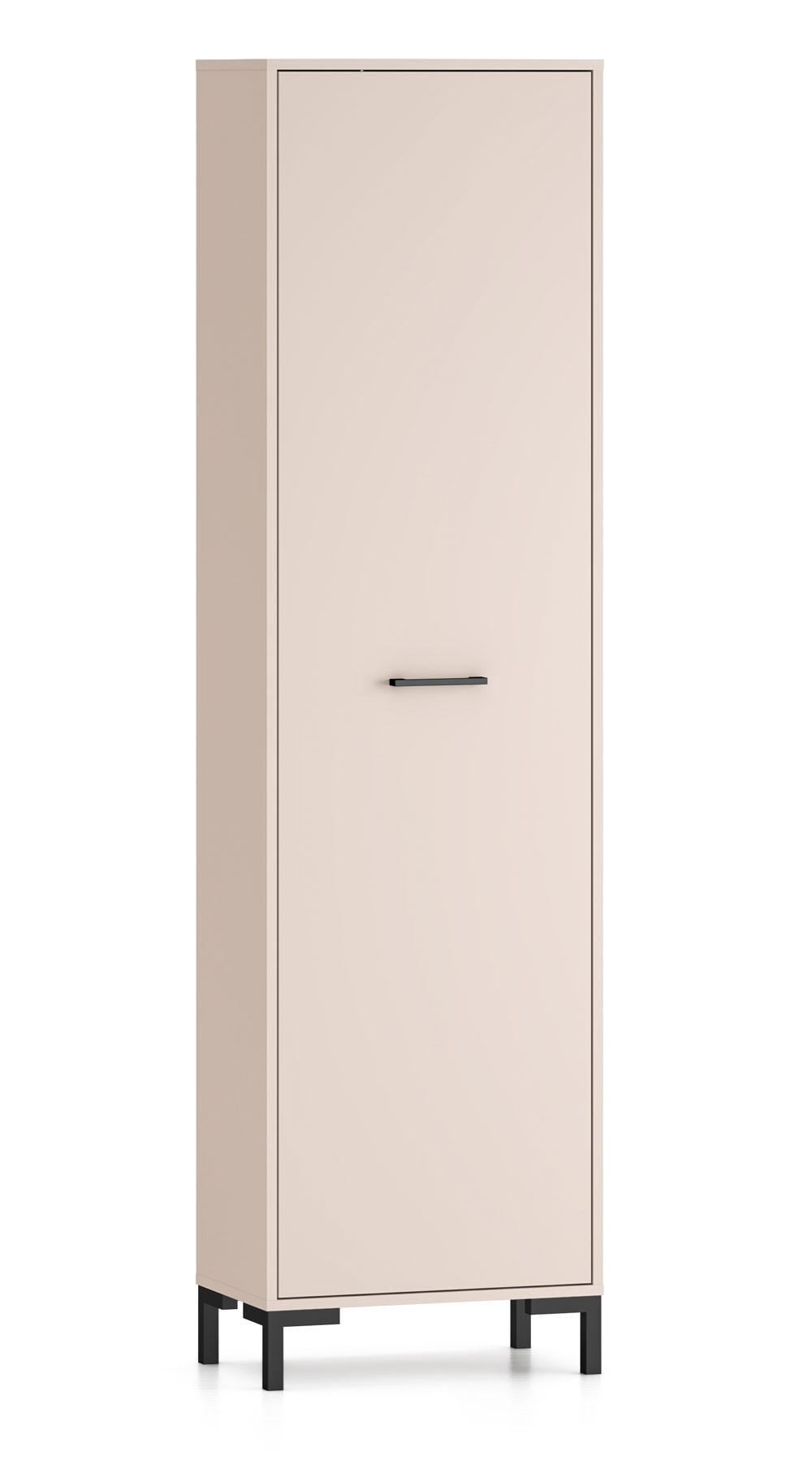 Feldmann-Wohnen Garderobenschrank Creme, Schwarz 55x200x34 cm