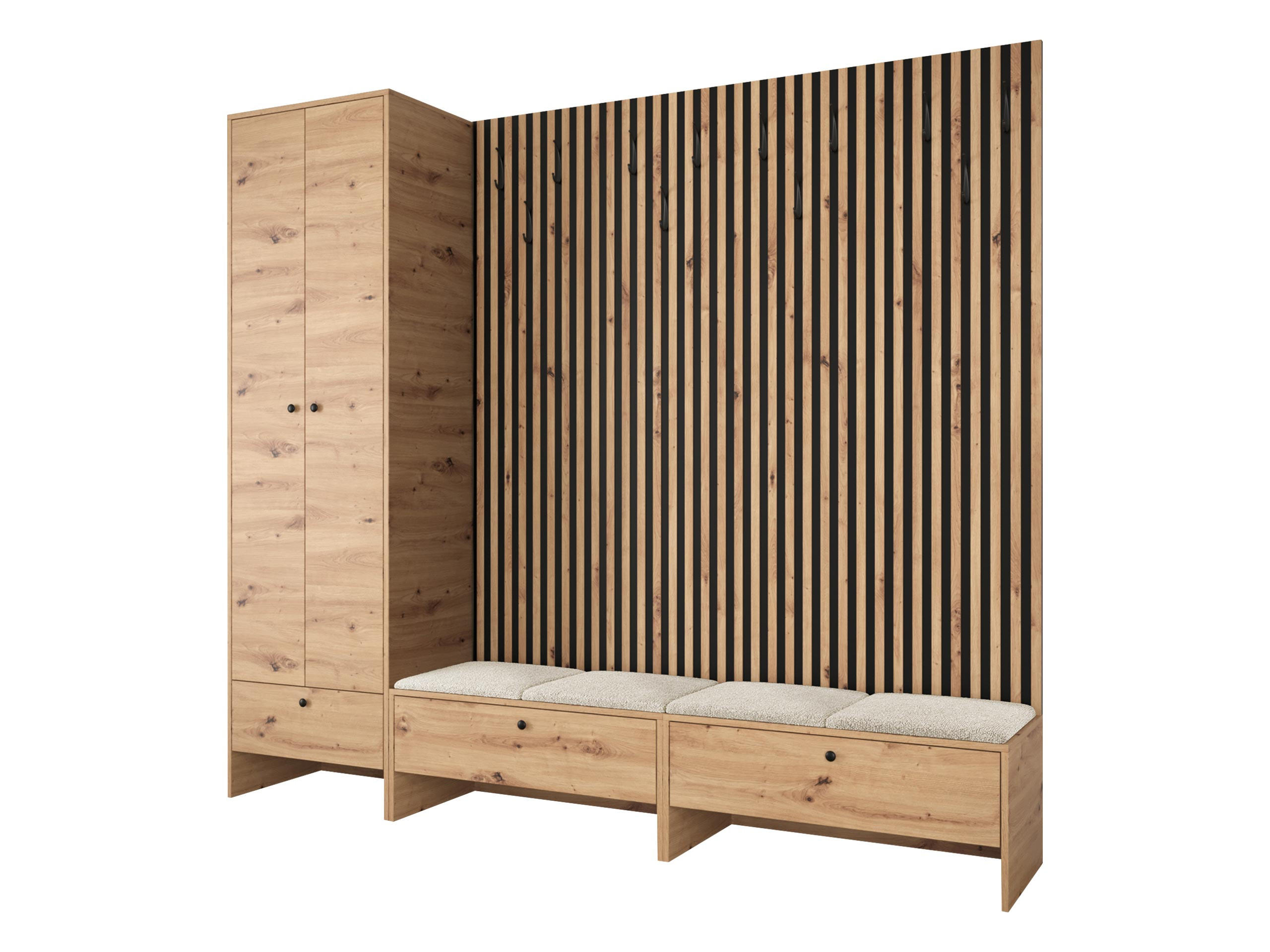 GARDEROBE Balma VI - Kaschmir/Eiche Artisan, Holzwerkstoff (230/206/44cm) - MIRJAN24