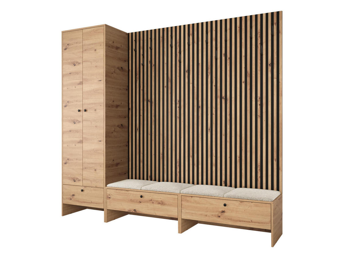 GARDEROBE Balma VI - Kaschmir/Eiche Artisan, Holzwerkstoff (230/206/44cm) - MIRJAN24
