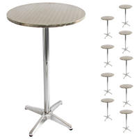 ALU-STEHTISCH 10ER-SET rund Silber 10er-Set - Silberfarben, Metall (60/60/110cm) - MCW