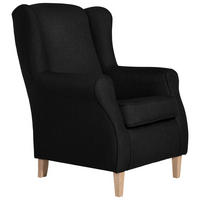 OHRENSESSEL Karlen Bezug Flachgewebe Buche natur / schwarz - Buchefarben/Schwarz, Kunststoff (86/103/77cm) - 58aufmkessel