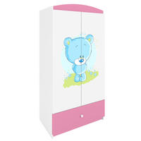 KINDERKLEIDERSCHRANK Blaubär 90/175/52 - Hellrosa, Holzwerkstoff (90/175/52cm) - Kocot Kids