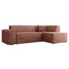 ECKSOFA Lordin Cord, Seite: Rechts - Schwarz/Rosa, Holz/Textil (267/205cm) - MIRJAN24
