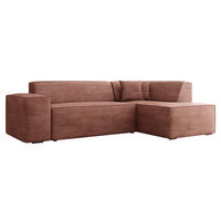 ECKSOFA Lordin Cord, Seite: Rechts - Schwarz/Rosa, Holz/Textil (267/205cm) - MIRJAN24