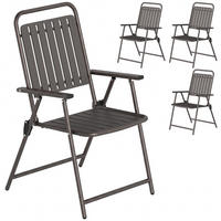 KLAPPSESSEL Braun 4 Stück - Braun, Metall (55/93/63cm) - GiPP