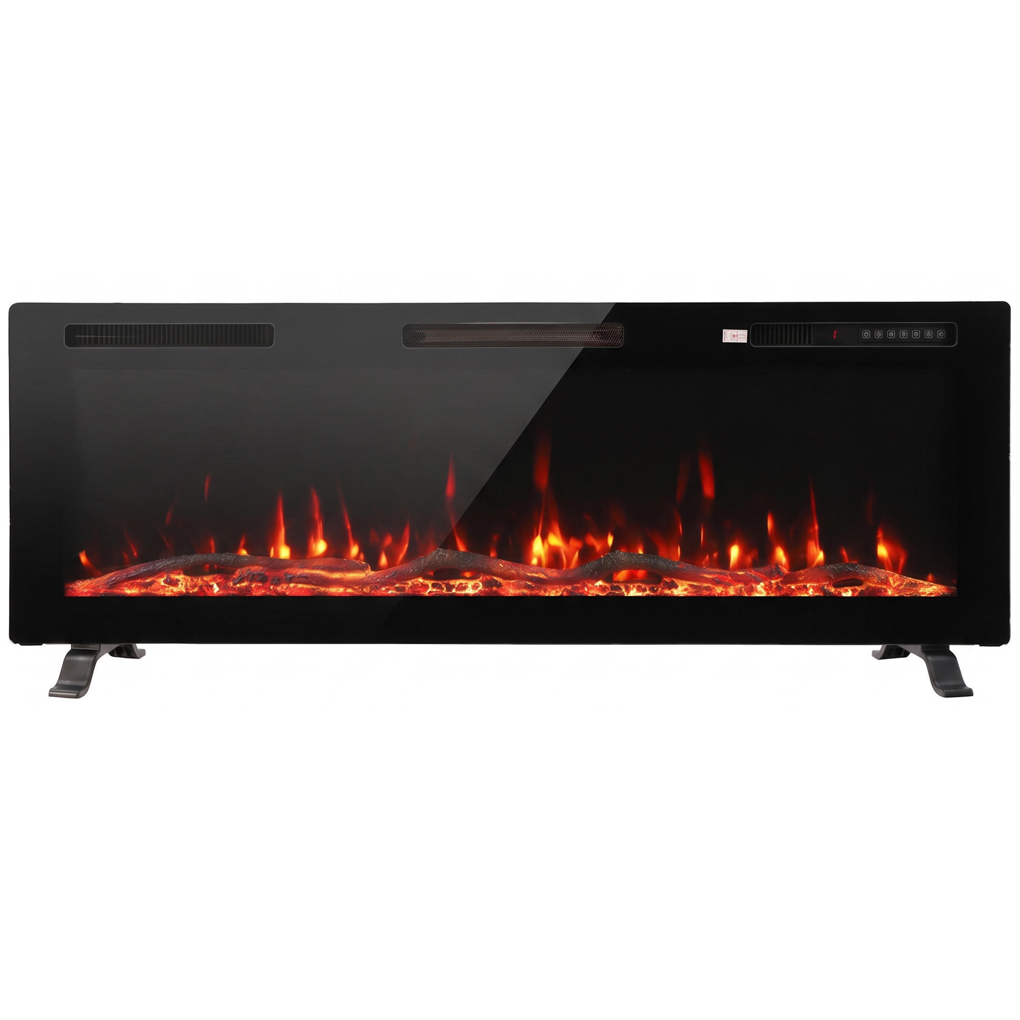 ELEKTROKAMIN Stahl Schwarz - Schwarz, Kunststoff/Metall (11/46/127cm) - HOMCOM