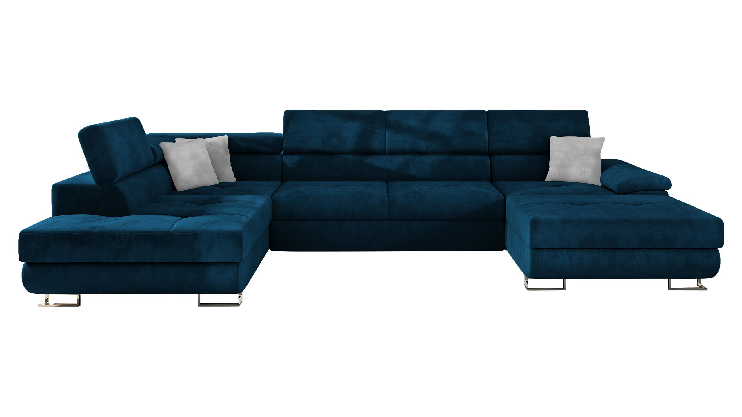 Mirjan24 Wohnlandschaft Dunkelblau 345x91x202 cm