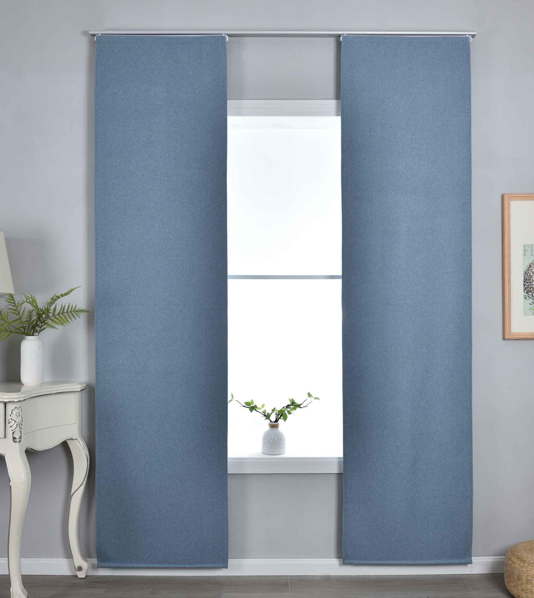 VORHANG 2ER SET »München Dark« HxB 245x60 cm Blau - Blau, Textil (60/245cm) - Gardinenbox
