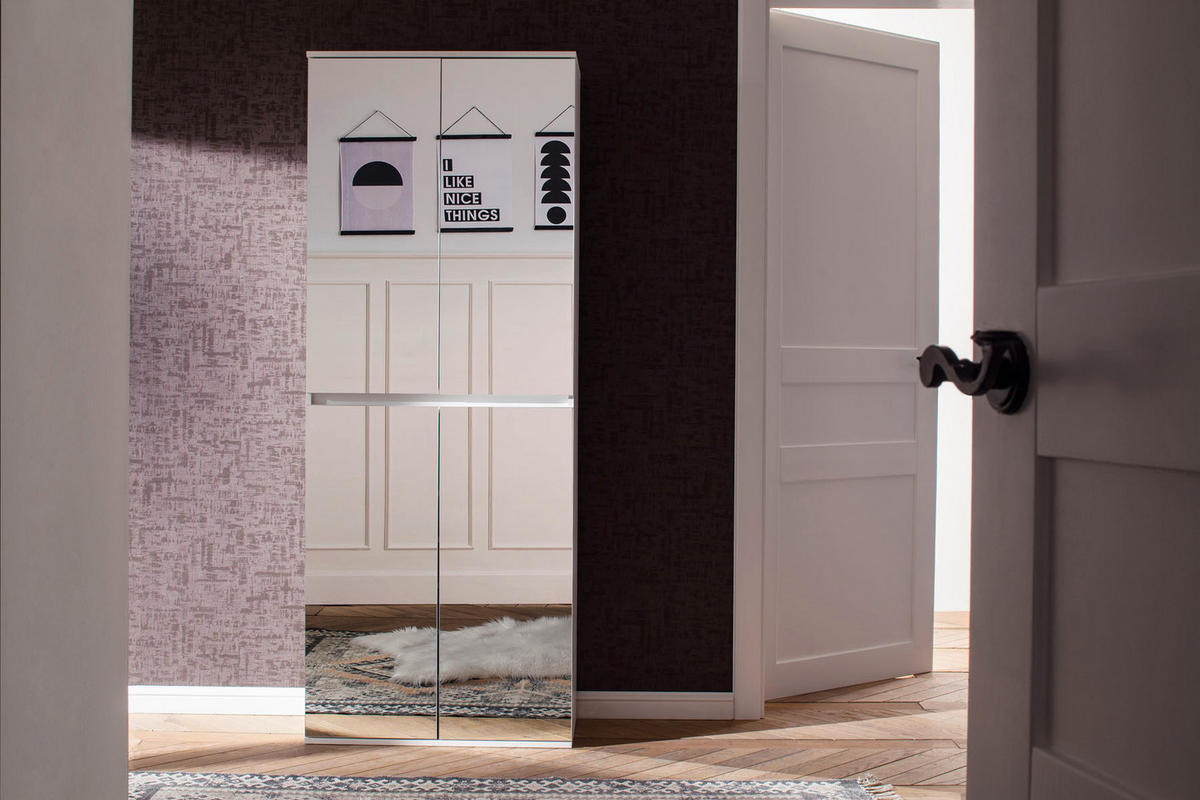 GARDEROBENSCHRANK weiß - Weiß, Holzwerkstoff (74/191/34cm) - ebuy24