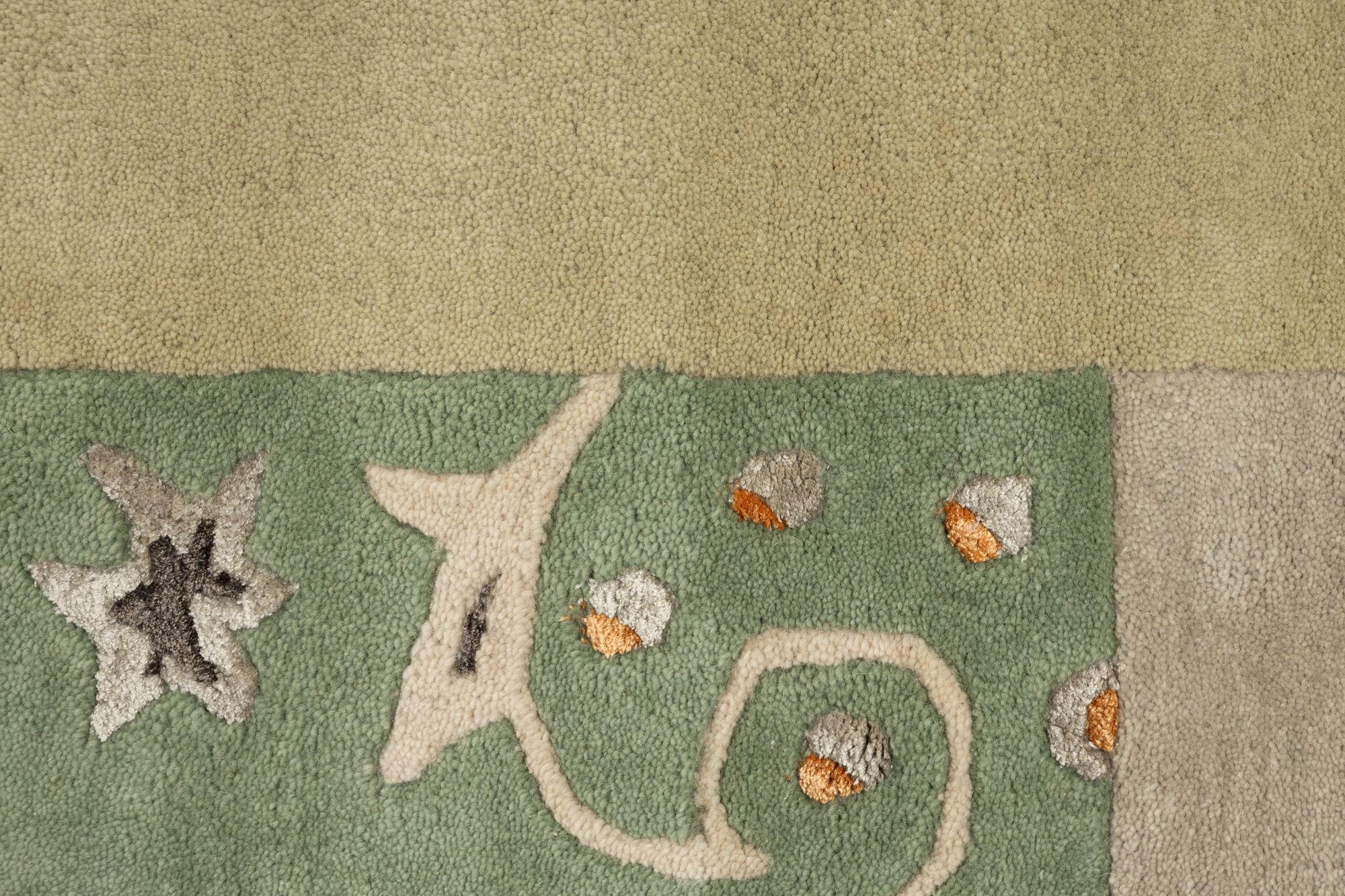 Thumbnail - Theko Handtuftteppich, Grün, Textil, Grafikmuster, Freiform, 70x620 cm, antistatisch, Teppiche & Böden, Teppiche, Hochfl...