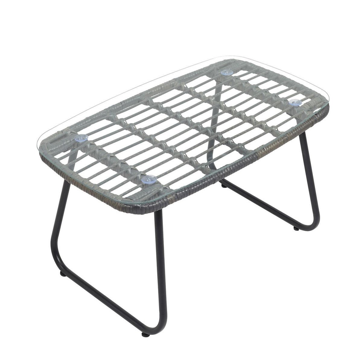 GARTENMÖBEL 4-TLG RIVIERA - Schwarz/Grau, Metall - IDIMEX