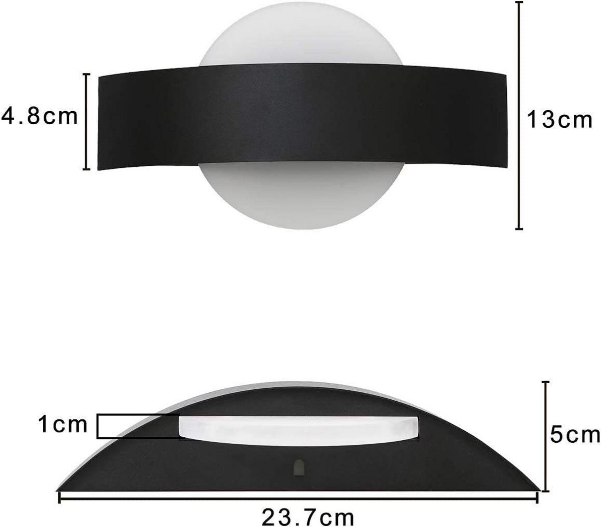 LED nástěnné svítidlo Yatcko 23,5/12/5 cm - černá, kov (12/5/23.5cm) - Nettlife