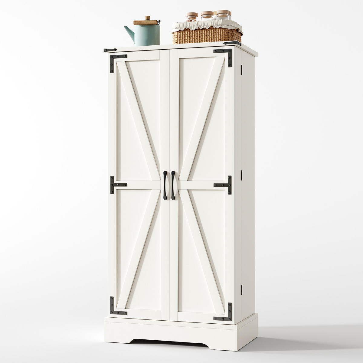 BUFFET Sideboard 60x35x128,5cm weiß aus MDF mit LED Beleuchtung - Weiß, Holzwerkstoff (35/128.5/60cm) - Modfu