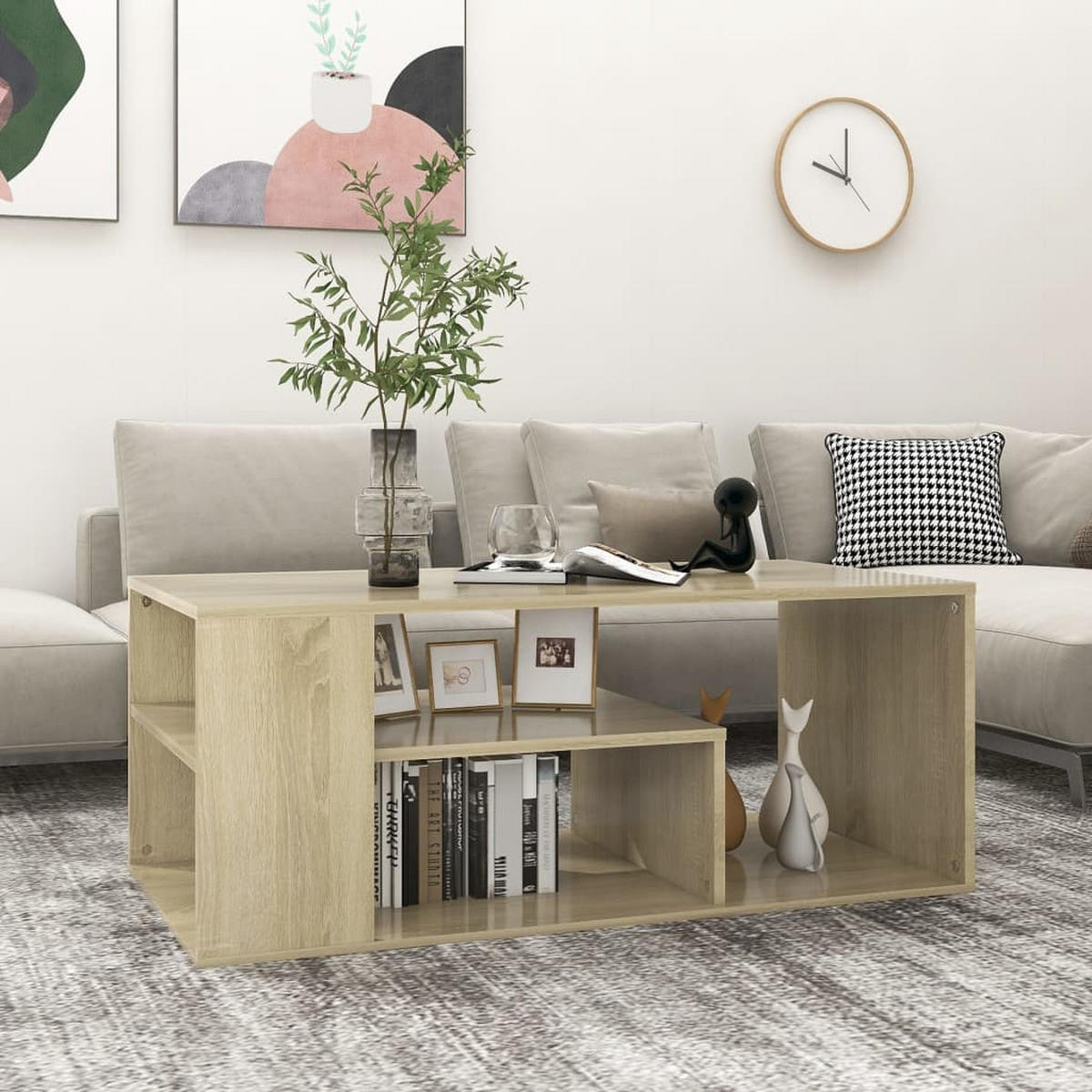 COUCHTISCH Sonoma-Eiche 100x50x40 cm Holzwerkstoff - Hellbraun, Holzwerkstoff (50/100/40cm) - furnicato