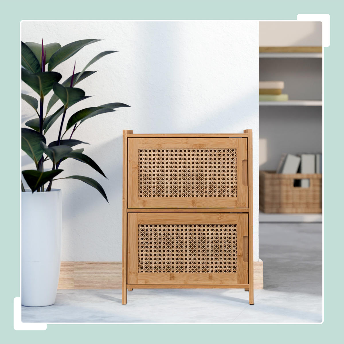 BEISTELLSCHRANK - Hellbraun, Holz/Holzwerkstoff (42/56/30cm) - Relaxdays
