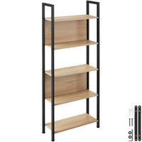 REGAL Westport,inklusive Kippschutz, 62 x 24 x 165,5 cm,Industrial Holz hell, Eiche Sonoma - Naturfarben, Holzwerkstoff (24/165.5/62cm) - tectake