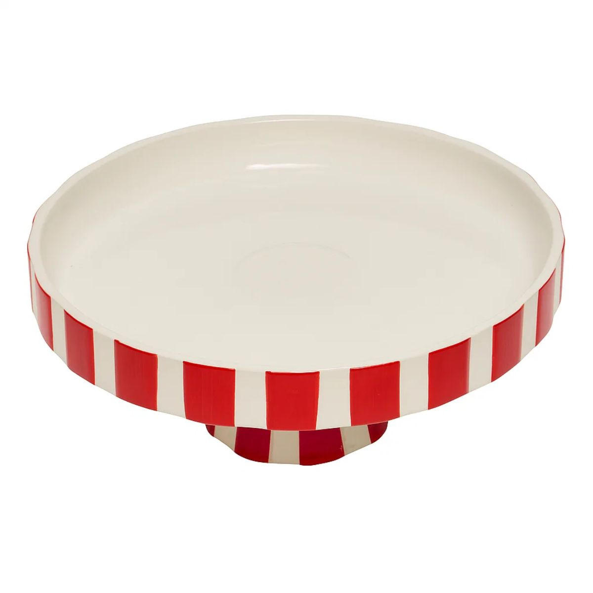 WEIHNACHTSPLATTE Keramik rot-weiß Ø 27 cm - Weiß, Stein (27/11/27cm) - Atmosphera Createur d´interieur