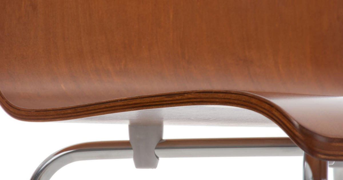 BESUCHERSTUHL PEPE 87x43x47 cm Braun Holz Metall - Braun, Metall (43/87/47cm) - DELUKE