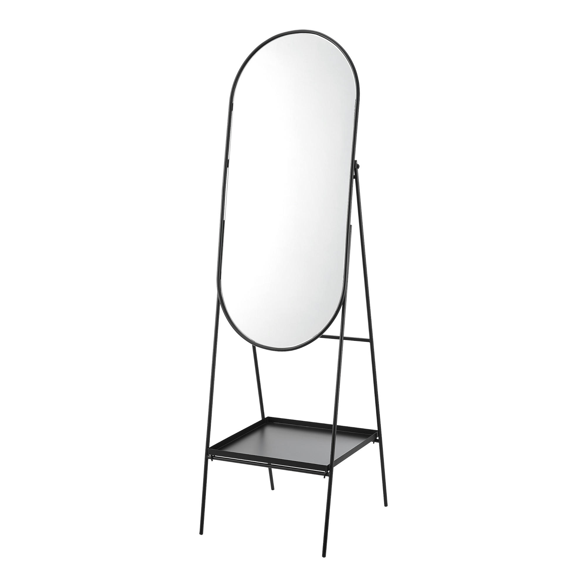 STANDSPIEGEL Perano - Schwarz, Glas/Metall (42/160/98cm) - [en.casa]