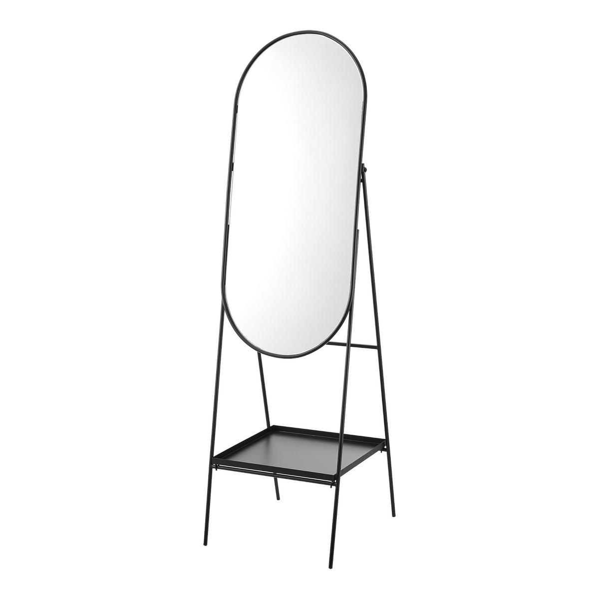 STANDSPIEGEL Perano - Schwarz, Glas/Metall (42/160/98cm) - [en.casa]