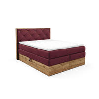 BOXSPRINGBETT Navel - Bordeaux, Holzwerkstoff/Textil (160/200cm) - Fun Möbel