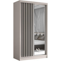 SCHWEBETÜRENSCHRANK Helix 120/216/61 kaschmir+schwarz - Kaschmir, Holzwerkstoff (120/216/61cm) - Beautysofa