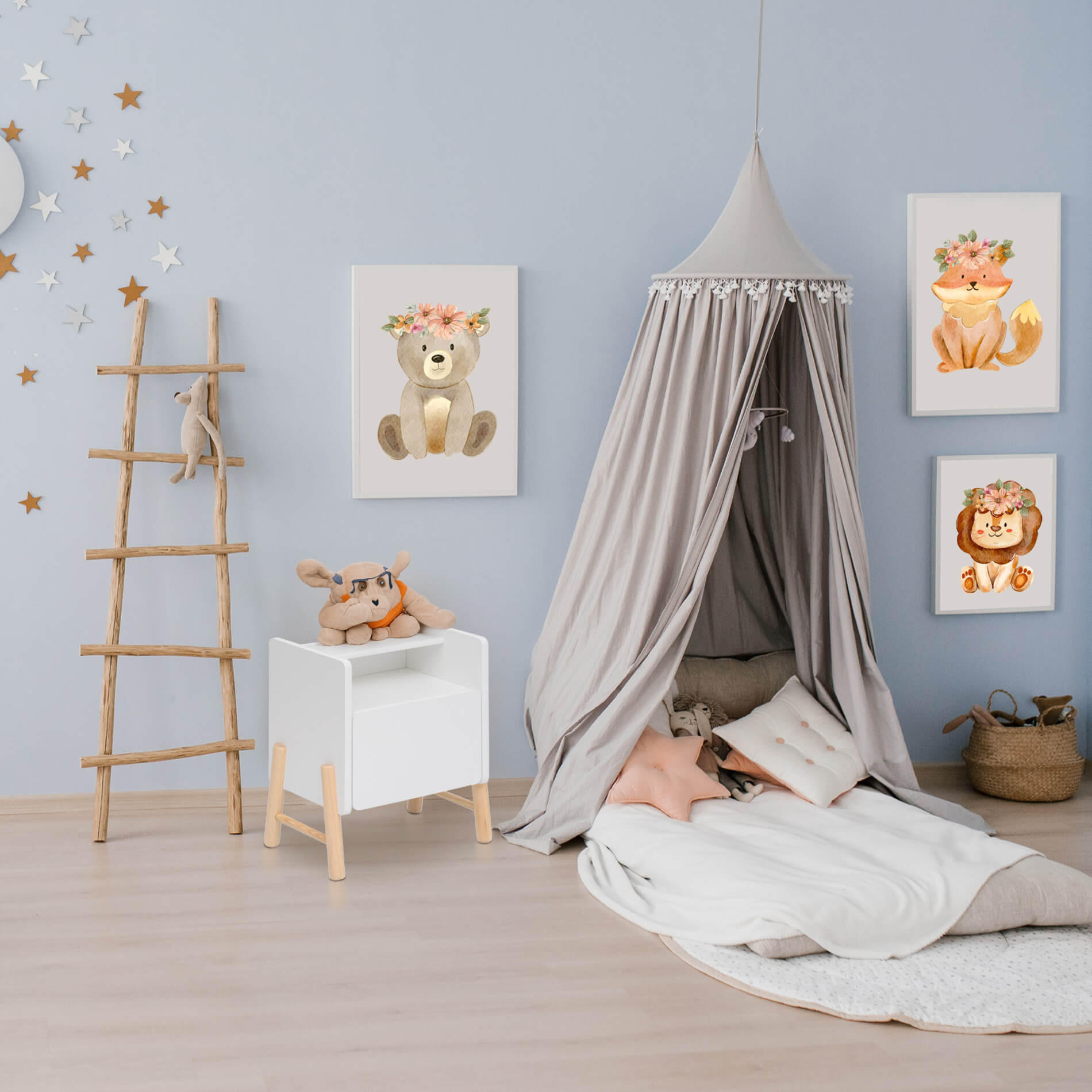 KINDERNACHTKÄSTCHEN Weiß 49/43/30 cm - Weiß, Holzwerkstoff (40/49/30cm) - Mobili Rebecca