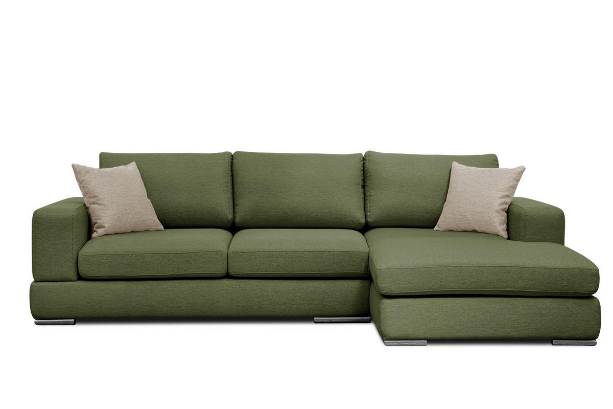ECKSOFA OTTO 4-Sitzer, grün - Grün, Holzwerkstoff/Textil (279/159cm) - Courtois Laville