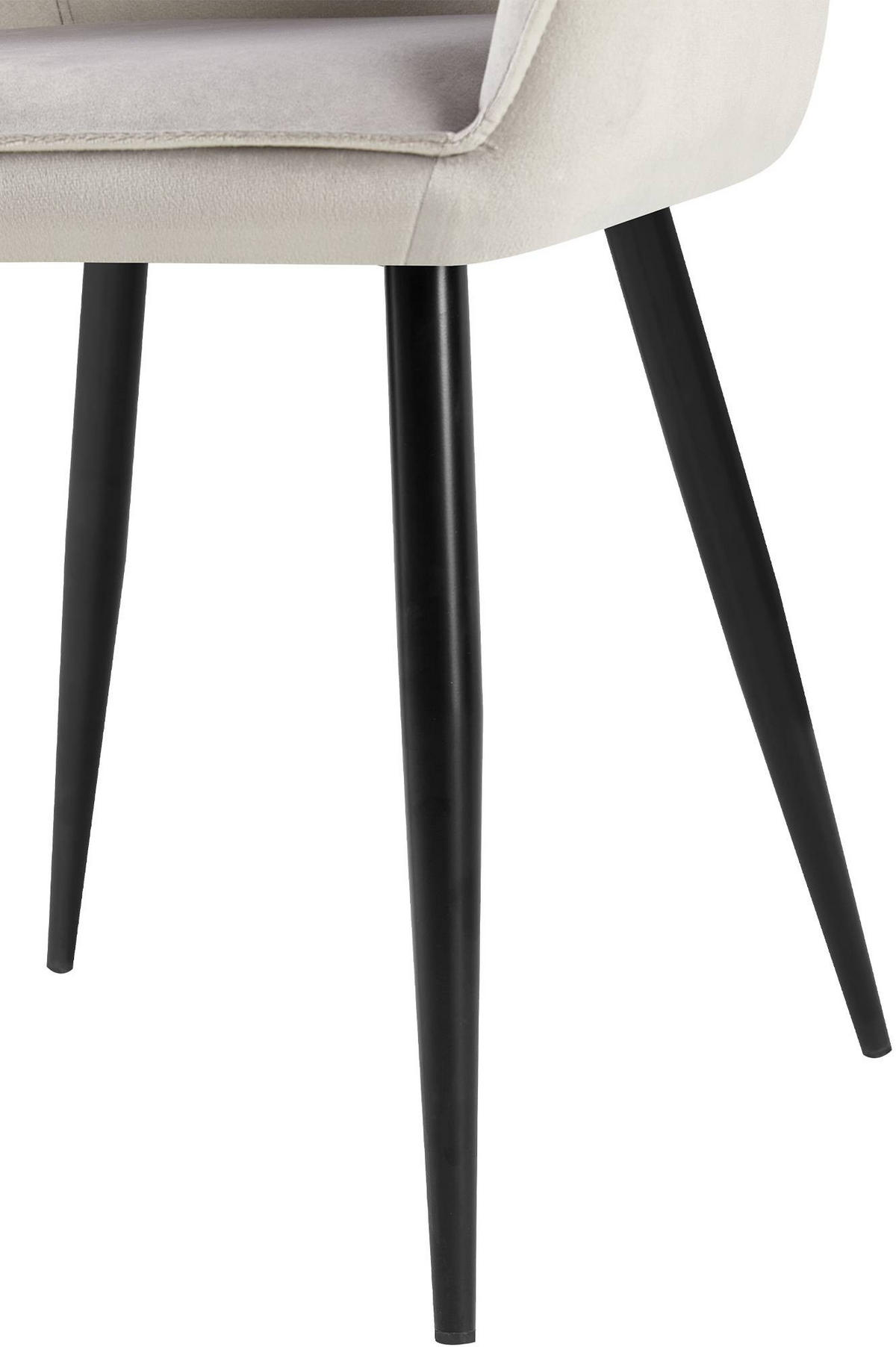 ARMLEHNENSTUHL Samt grau - Schwarz/Grau, Textil/Metall (60/84/60cm) - CLP