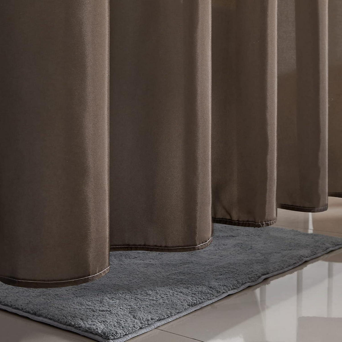 DUSCHVORHANG Textil 100 x 200 cm Weiß nach Taupe - Multicolor, Textil (100/200cm)
