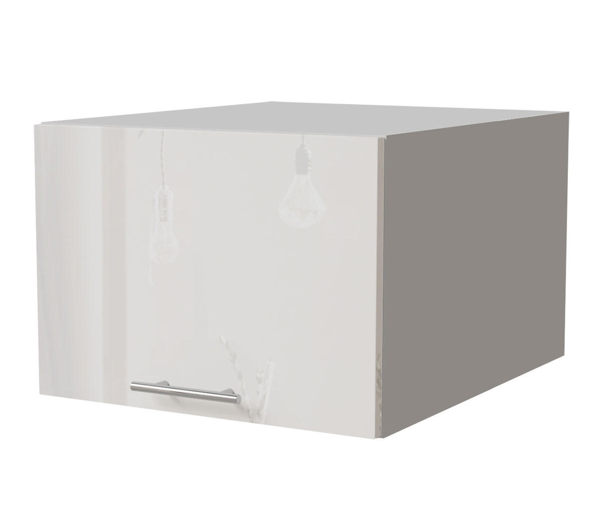 Feldmann-Wohnen Aufsatzschrank Weiß Hochglanz, Weiß 50x36x59 cm