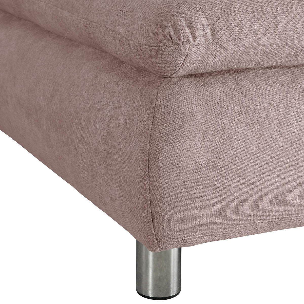 ECKSOFA mit Ottomane rechts Kaye Flachgewebe rosé - Rosa, Kunststoff (190/270cm) - 58aufmkessel