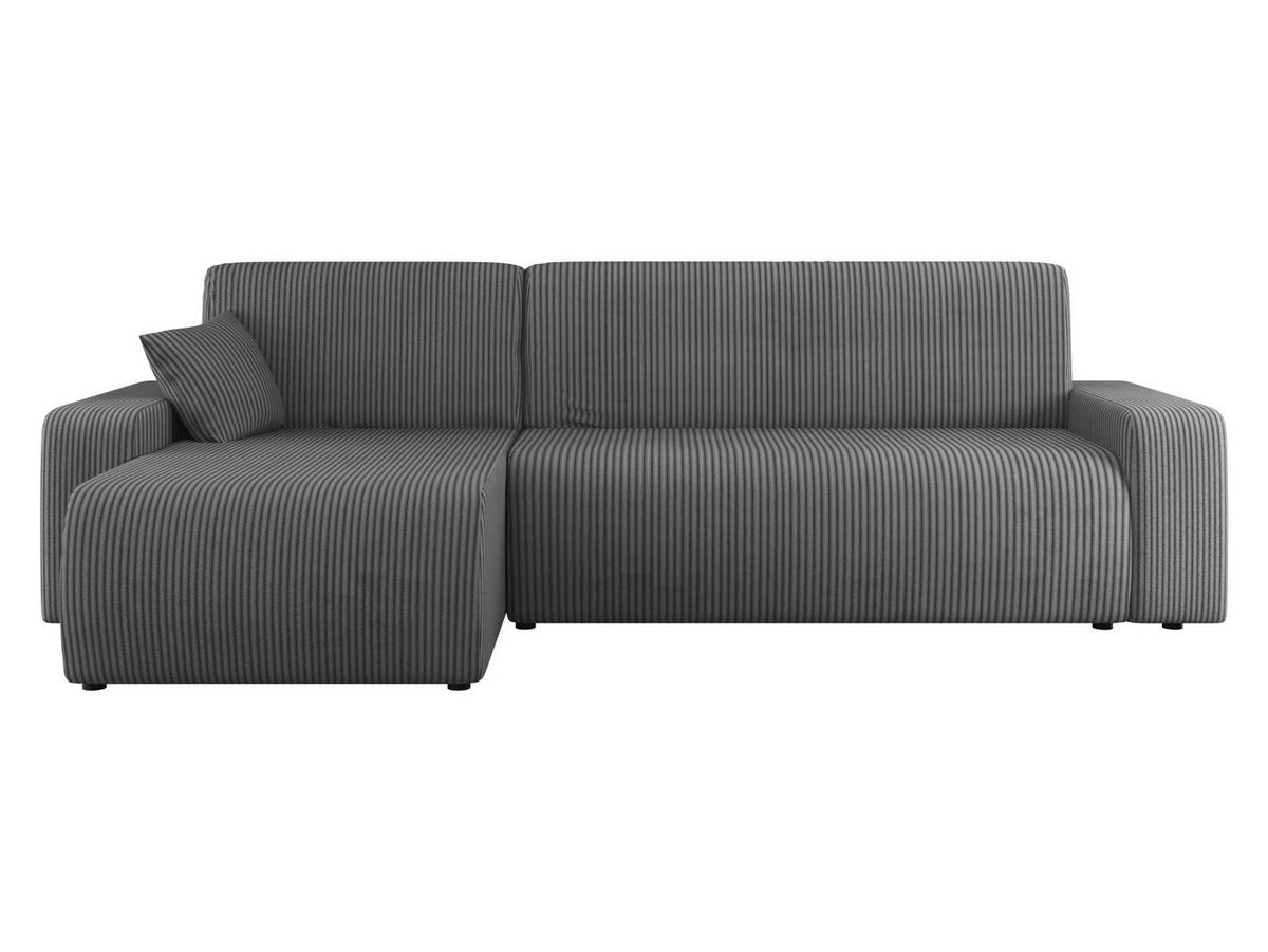 ECKSOFA Piano L Cord - Schwarz/Grau, Holz/Kunststoff (244/145cm) - MIRJAN24