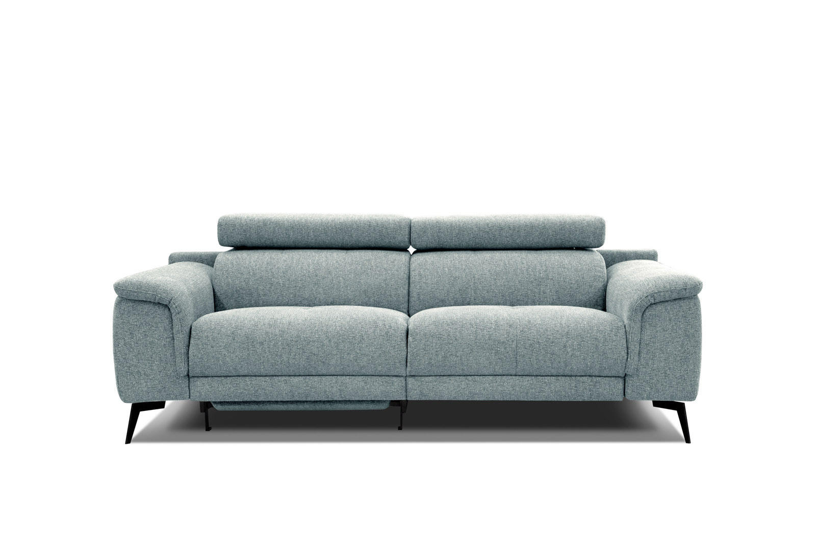 RELAXSOFA FIERO 3-Sitzer mit 1 Relaxfunktion, mintgrün - Schwarz/Mintgrün, Holzwerkstoff/Textil (212/82/103cm) - Courtois Laville