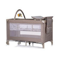 REISEBETT Luna 2 Ebenen dunkelbraun Wickelauflage klappbar Spielbogen Faltmatratze - Cappuccino, Kunststoff (60/120cm) - Chipolino