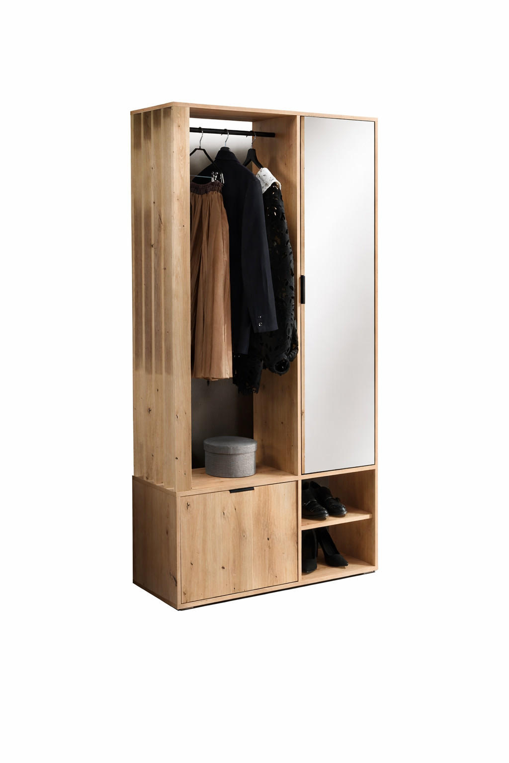 GARDEROBENSCHRANK GRATA 100/189/33 Modern Garderobenschrank Eiche Artisan - Eiche Artisan, Holzwerkstoff (100/189.4/33cm) - MASSENO