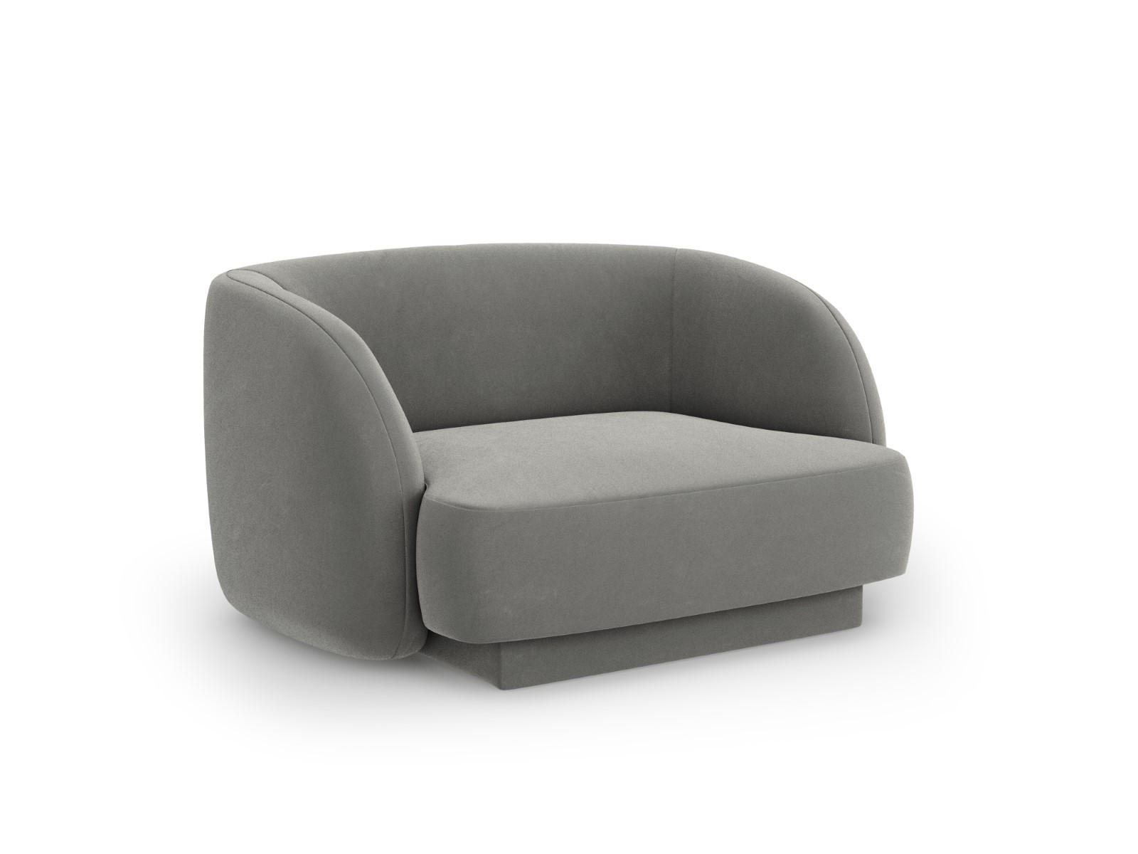 SESSEL Miley aus Samt hellgrau - Hellgrau, Textil (90/70/103cm) - Micadoni