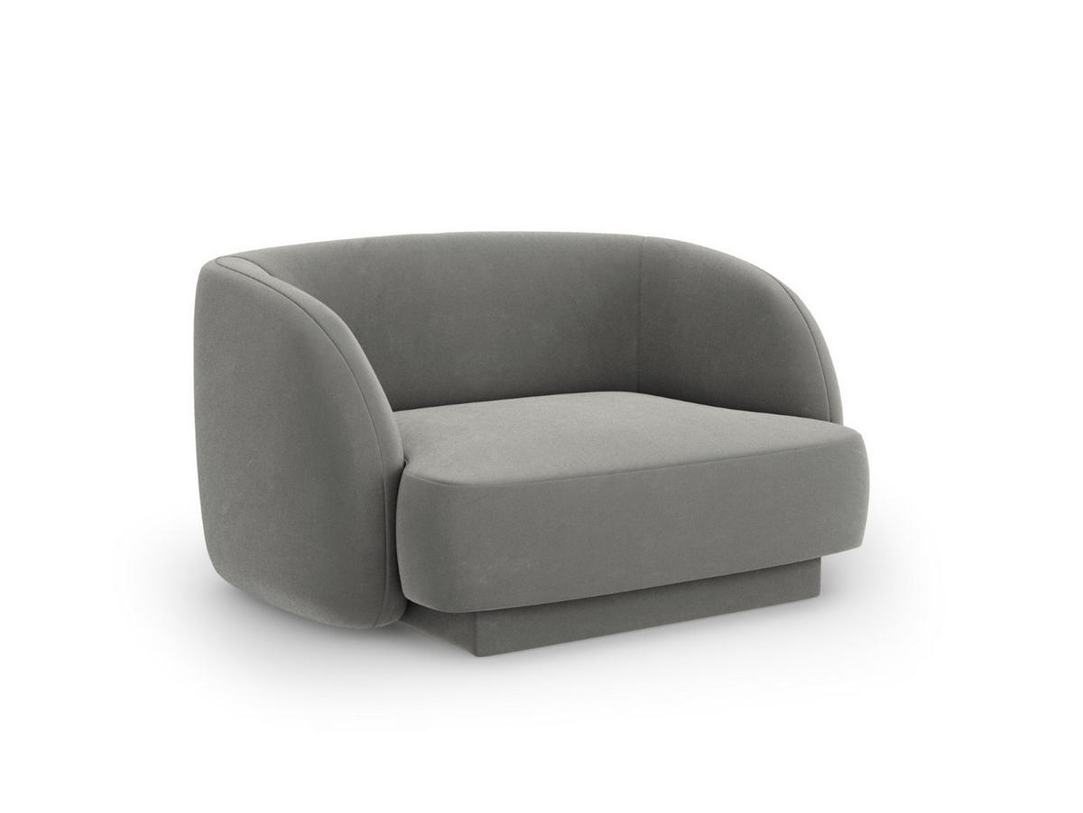 SESSEL Miley aus Samt hellgrau - Hellgrau, Textil (90/70/103cm) - Micadoni