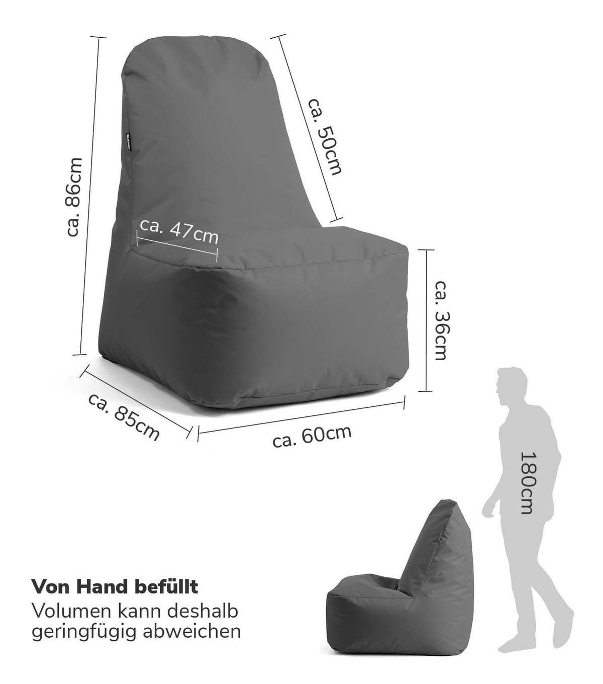 SITZSACK mit Hülle Der Däumchendreher - Anthrazit, Textil (60/86/85cm) - Mokebo