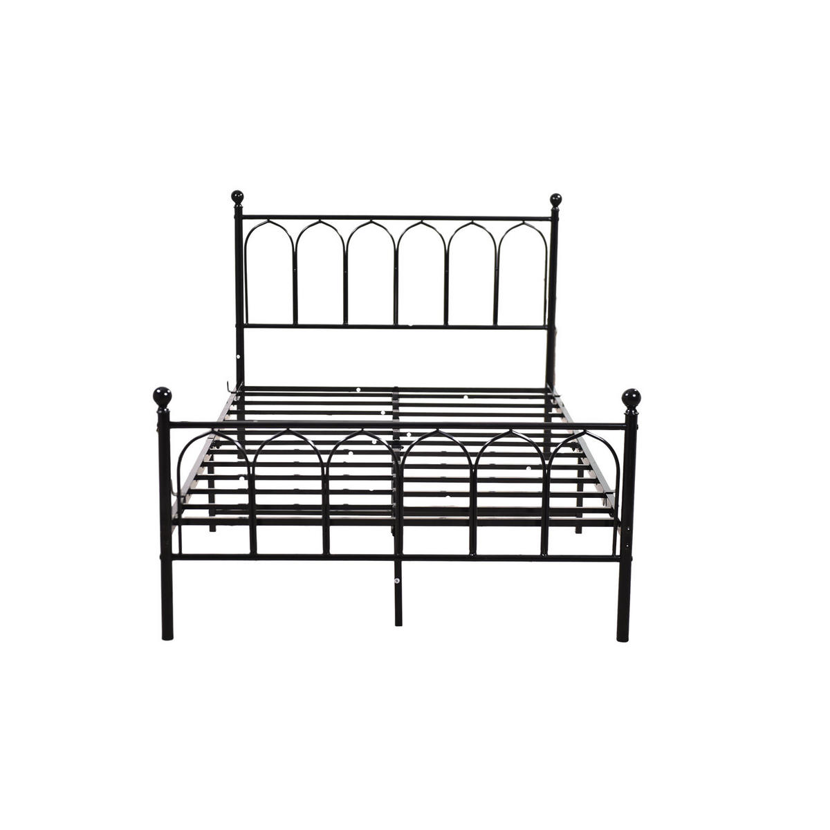 EINZELBETT 140/200 cm Schwarz Bettgestell aus Metall - Schwarz, Metall (140/200cm) - OKWISH