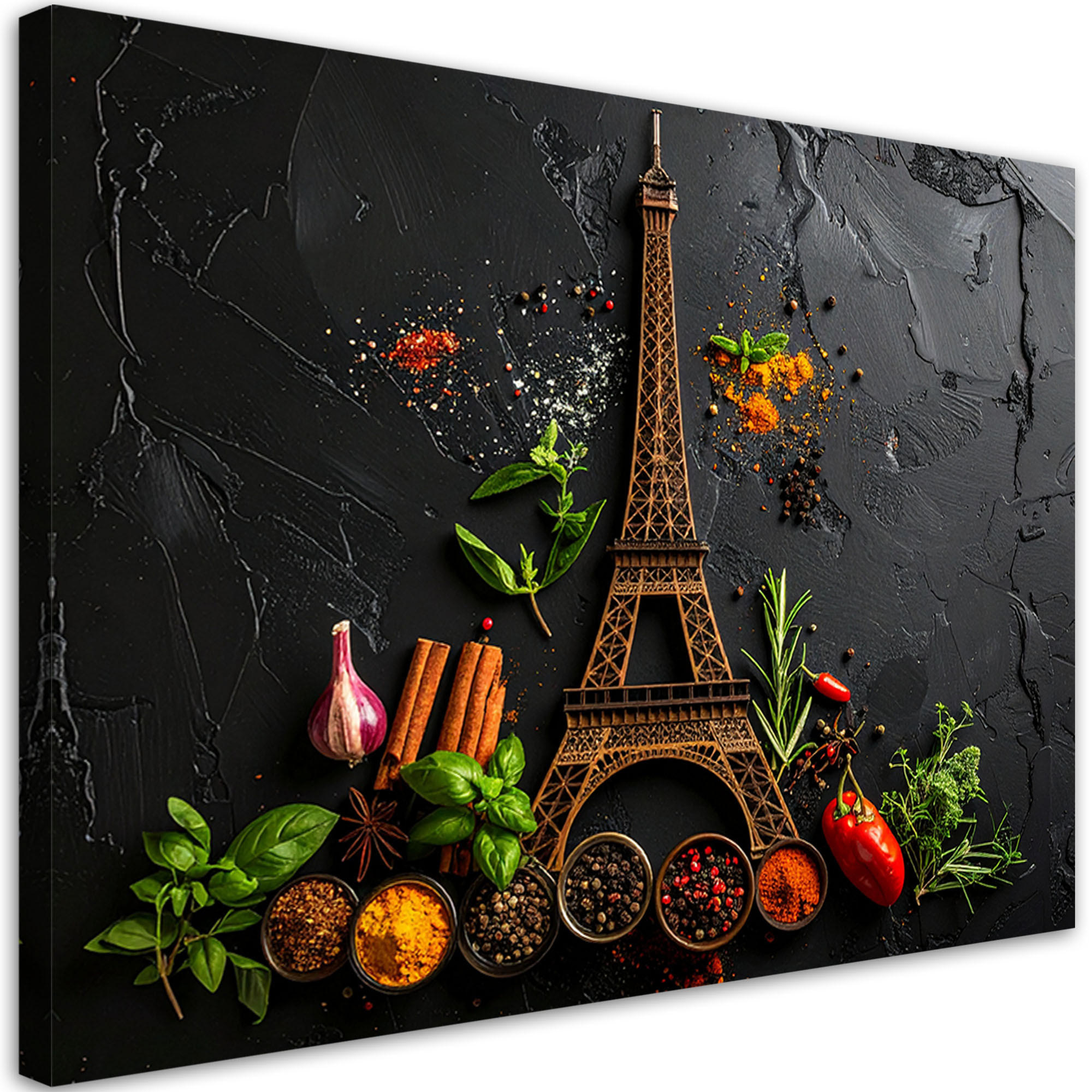 LEINWANDBILD Essen & Trinken 120x80cm - Multicolor, Textil (120/80cm) - Feeby