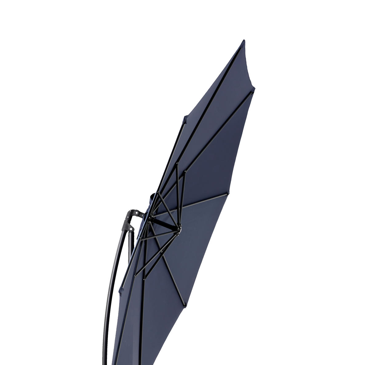 AMPELSCHIRM aus Stahl 294x294x250 cm in Blau mit Kurbel & Neigefunktion - Blau, Metall (294/294cm) - Modfu