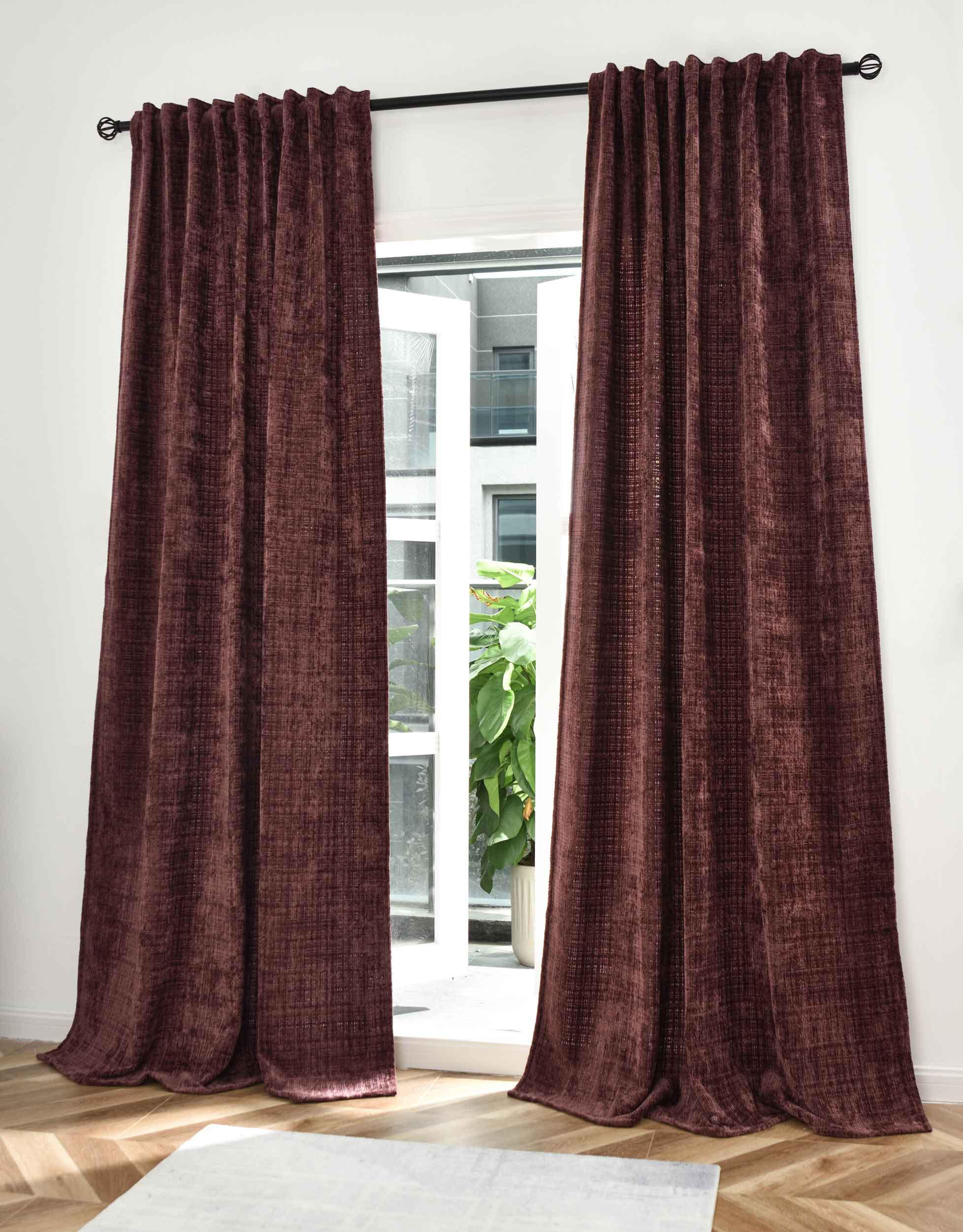 VORHANG 2ER SET RIGA HxB 245x140 cm Rot - Weinrot, Textil (140/245cm) - Gardinenbox