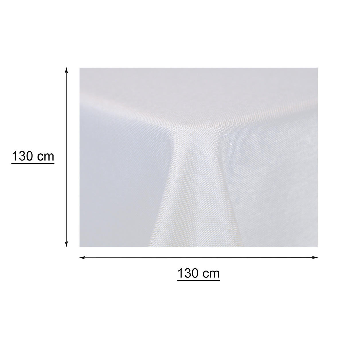 TISCHDECKE Leinenoptik 130/130 cm quadratisch Weiß - Weiß, Textil (130/130cm) - TiborTex