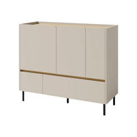 KOMBIKOMMODE Luca LC08 - Sandfarben/Schwarz, Holzwerkstoff/Metall (120/105/40cm) - MIRJAN24