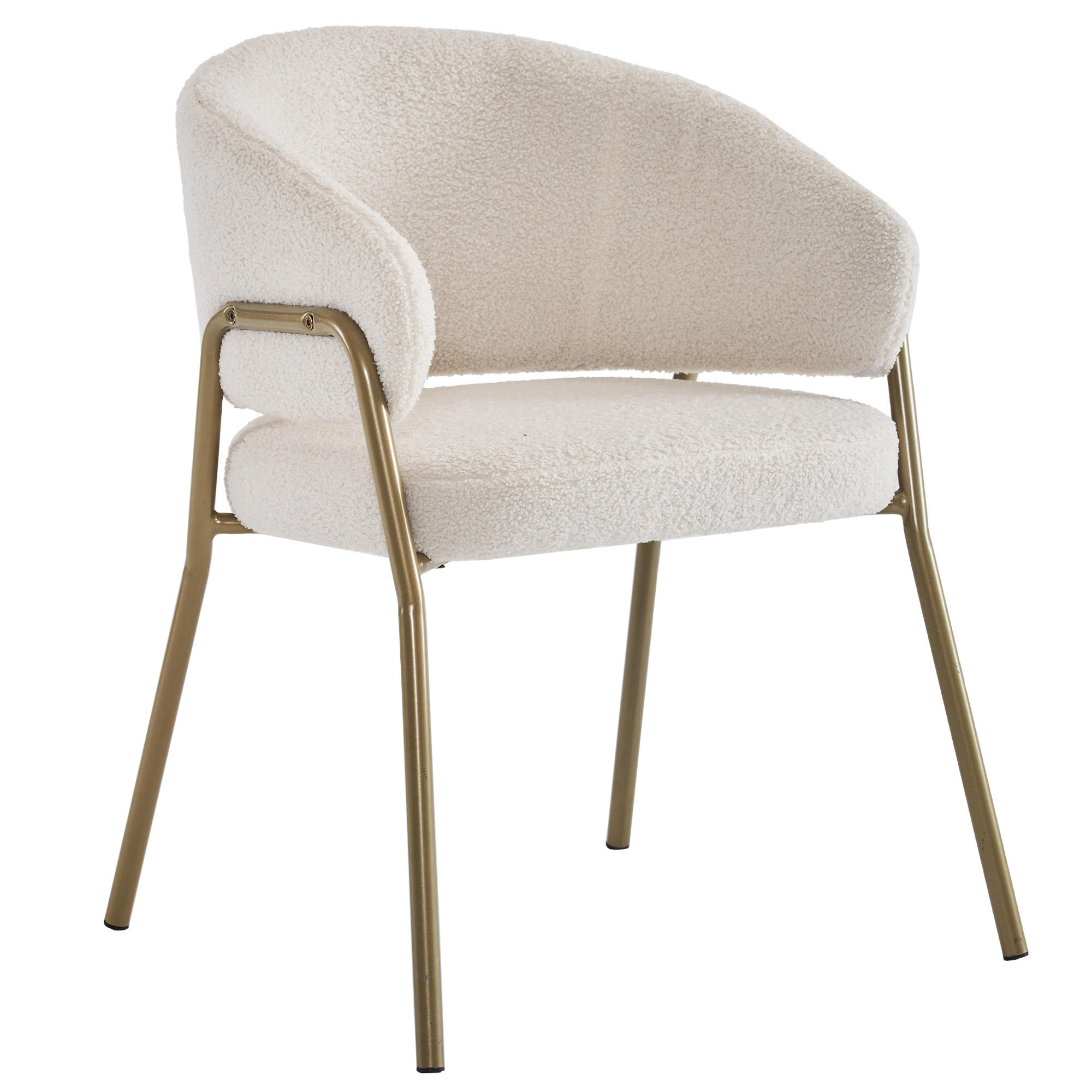 ESSZIMMERSTUHL Weiß Samt Gold Beine, Modern Lamm Design - Weiß, Textil (49/78/48cm) - FLIEKS