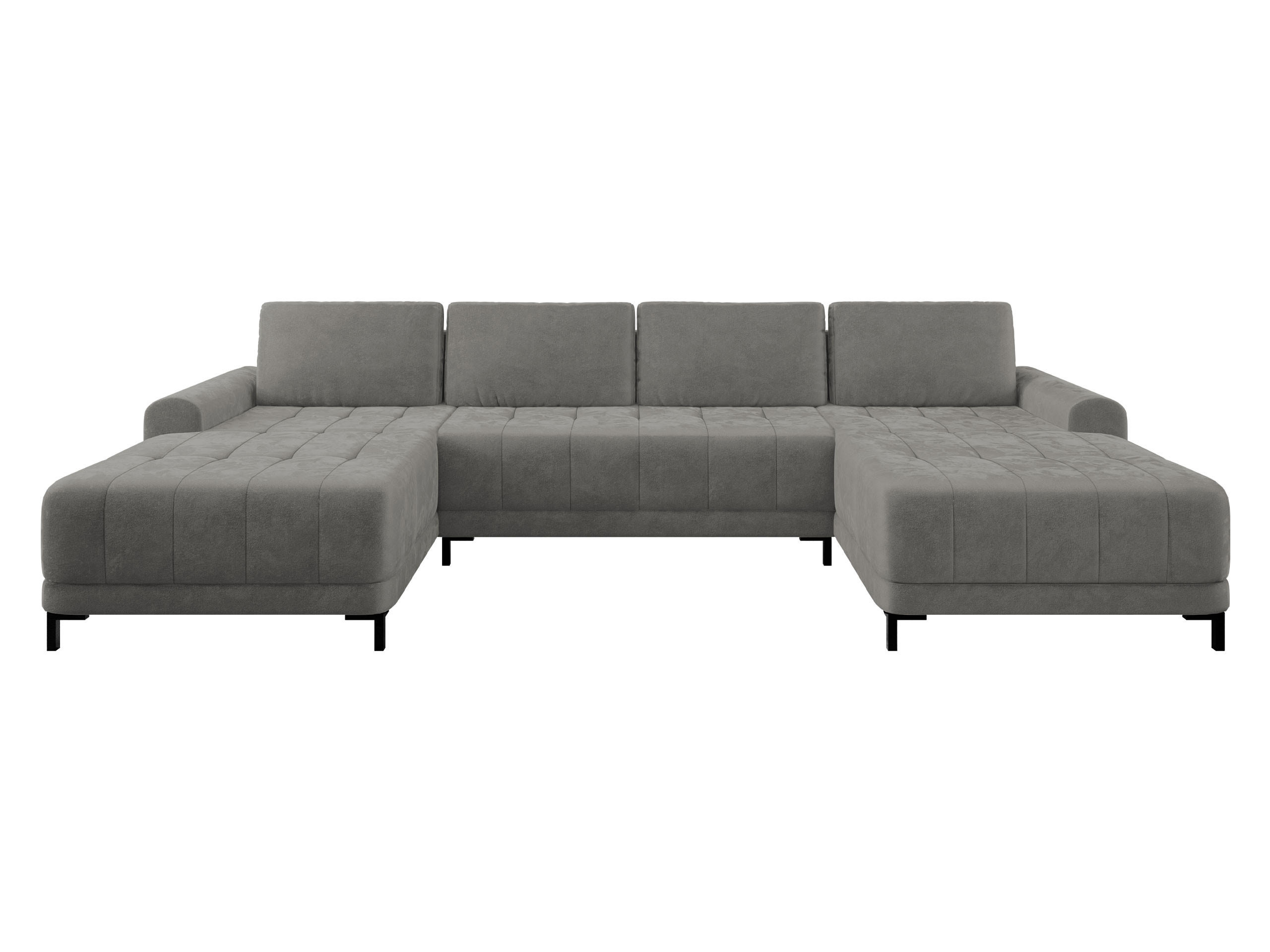 WOHNLANDSCHAFT Aris XL - Schwarz/Grau, Holz/Textil (337/92/168cm) - MIRJAN24