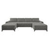 WOHNLANDSCHAFT Aris XL - Schwarz/Grau, Holz/Textil (337/92/168cm) - MIRJAN24